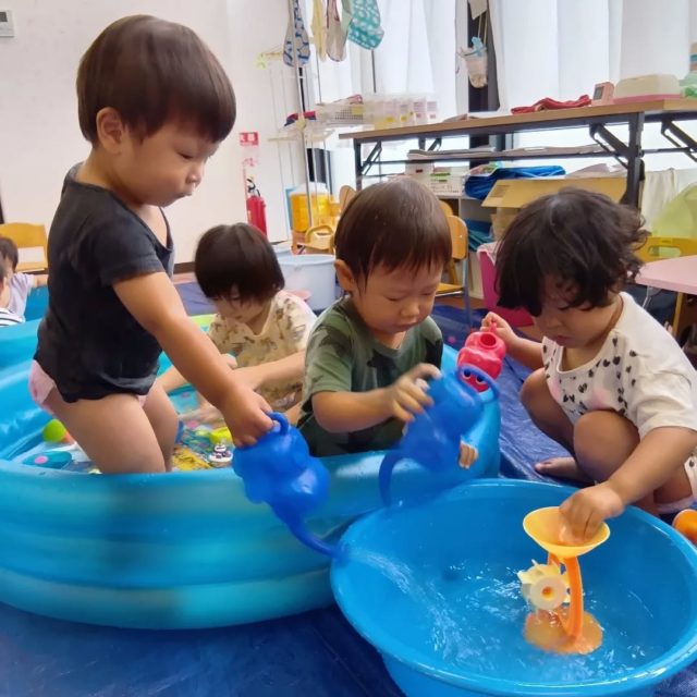 今日はプールあそび最終日でした✨
気持ちいい風に吹かれながら、ジョーロで水を流したり、ボールを網ですくってカップに集めたりして、楽しく遊びました😊
暑かった夏、たくさん涼しく遊べました🌻

#垂水区 
#小規模保育園 
#プールあそび